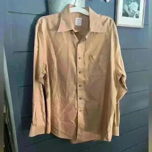 Brooks brothers the original polo shirt button down brown  shirt size large